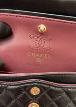 CHANEL 25S FLAP CHARM BAG 13 IN BLACK LAMBSKIN - Image 9