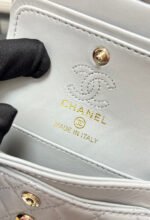 CHANEL 25S FLAP CHARM BAG 13 IN GREY LAMBSKIN - Image 4