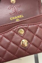 CHANEL 25S FLAP CHARM BAG 13 IN DARK RED LAMBSKIN - Image 18