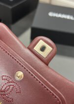 CHANEL 25S FLAP CHARM BAG 13 IN DARK RED LAMBSKIN - Image 19