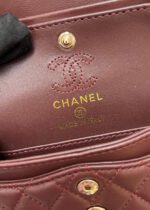 CHANEL 25S FLAP CHARM BAG 13 IN DARK RED LAMBSKIN - Image 10