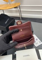 CHANEL 25S FLAP CHARM BAG 13 IN DARK RED LAMBSKIN - Image 11