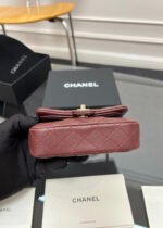 CHANEL 25S FLAP CHARM BAG 13 IN DARK RED LAMBSKIN - Image 16