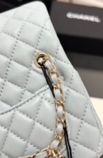 CHANEL 25S FLAP CHARM BAG 13 IN LIGHT BLUE LAMBSKIN - Image 22