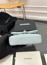 CHANEL 25S FLAP CHARM BAG 13 IN LIGHT BLUE LAMBSKIN - Image 9
