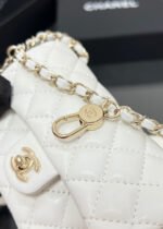 CHANEL 25S FLAP CHARM BAG 13 IN WHITE LAMBSKIN - Image 19