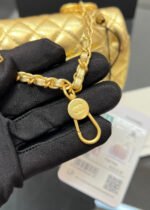 CHANEL 25S FLAP CHARM BAG 13 IN GOLD METALLIC LAMBSKIN - Image 4