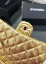 CHANEL 25S FLAP CHARM BAG 13 IN GOLD METALLIC LAMBSKIN - Image 2