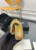 CHANEL 25S FLAP CHARM BAG 13 IN GOLD METALLIC LAMBSKIN - Image 8