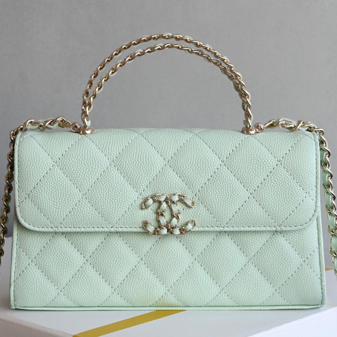 CHANEL 25S KELLY 18 CM IN MINT GREEN LAMBSKIN - Image 10