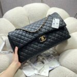 CHANEL 26S FLAP BAG 46 IN BLACK CAVIAR CALFSKIN WITH GOLD HARDWARE - Image 4