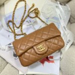 CHANEL 26S FLAP BAG 20 IN BROWN LAMBSKIN - Image 3