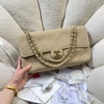 CHANEL 26S CLASSIC FLAP 33 IN BEIGE SUEDE - Image 2