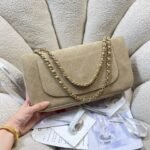 CHANEL 26S CLASSIC FLAP 33 IN BEIGE SUEDE - Image 3