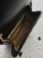 CHANEL 25S CLASSIC FLAP BAG MINI 18 IN BLACK LAMBSKIN WITH GOLD HARDWARE - Image 7