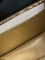 CHANEL 25S CLASSIC FLAP BAG MINI 20 IN BLACK LAMBSKIN WITH GOLD HARDWARE - Image 8