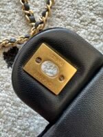 CHANEL 25S MINI FLAP BAG 23 IN BLACK VELVET WITH GOLD HARDWARE - Image 9