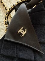 CHANEL 25S MINI FLAP BAG 23 IN BLACK VELVET WITH GOLD HARDWARE - Image 4
