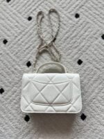 CHANEL 25S MINI FLAP BAG 19 IN WHITE CAVIAR LEATHER - Image 4