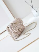 CHANEL 25S FLAP BAG 20 IN LIGHT PINK MIX BLACK SEQUINS - Image 11