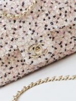 CHANEL 25S FLAP BAG 20 IN LIGHT PINK MIX BLACK SEQUINS - Image 6