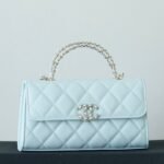 CHANEL 25S KELLY IN PASTEL BLUE LAMBSKIN WITH SILVER HARDWARE - Image 10