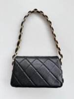 CHANEL 25S FLAP BAG 20 CM IN BLACK LAMBSKIN WITH GOLD HARDWARE - Image 7