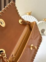 CHANEL 25S FLAP BAG 34 IN BROWN CALFSKIN WITH GOLD HARDWARE - Image 4