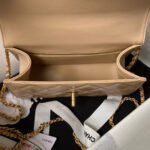 CHANEL 25S MINI FLAP BAG 19 IN TAN BROWN CALFSKIN GOLD HARDWARE - Image 14