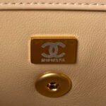 CHANEL 25S MINI FLAP BAG 19 IN TAN BROWN CALFSKIN GOLD HARDWARE - Image 9