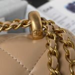 CHANEL 25S MINI FLAP BAG 19 IN TAN BROWN CALFSKIN GOLD HARDWARE - Image 16