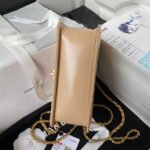 CHANEL 25S MINI FLAP BAG 19 IN TAN BROWN CALFSKIN GOLD HARDWARE - Image 6