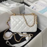 CHANEL 25S MINI FLAP BAG 19 IN WHITE CALFSKIN GOLD HARDWARE - Image 2