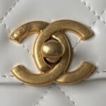 CHANEL 25S MINI FLAP BAG 19 IN WHITE CALFSKIN GOLD HARDWARE - Image 3