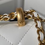 CHANEL 25S MINI FLAP BAG 19 IN WHITE CALFSKIN GOLD HARDWARE - Image 9