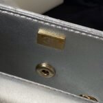 CC MINI 19 FLAP BAG IN SILVER METALLIC CALFSKIN WITH STRAP - Image 14