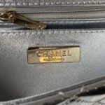 CC MINI 19 FLAP BAG IN SILVER METALLIC CALFSKIN WITH STRAP - Image 15