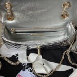 CC MINI 19 FLAP BAG IN SILVER METALLIC CALFSKIN WITH STRAP - Image 16