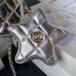 CC MINI 19 FLAP BAG IN SILVER METALLIC CALFSKIN WITH STRAP - Image 13
