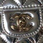CC MINI 19 FLAP BAG IN SILVER METALLIC CALFSKIN WITH STRAP - Image 12
