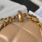 CHANEL 25S MINI FLAP BAG 22 IN TAN BROWN CALFSKIN GOLD HARDWARE - Image 17