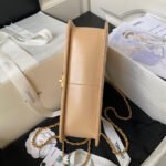 CHANEL 25S MINI FLAP BAG 22 IN TAN BROWN CALFSKIN GOLD HARDWARE - Image 15