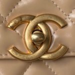 CHANEL 25S MINI FLAP BAG 22 IN TAN BROWN CALFSKIN GOLD HARDWARE - Image 12