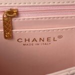 CHANEL 25S FLAP BAG 21 CM IN LIGHT PINK LAMBSKIN WITH TOP HANDLE - Image 7