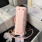 CHANEL 25S FLAP BAG 21 CM IN LIGHT PINK LAMBSKIN WITH TOP HANDLE - Image 8