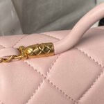 CHANEL 25S FLAP BAG 21 CM IN LIGHT PINK LAMBSKIN WITH TOP HANDLE - Image 4