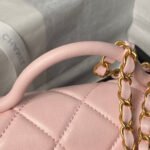 CHANEL 25S FLAP BAG 21 CM IN LIGHT PINK LAMBSKIN WITH TOP HANDLE - Image 3