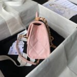 CHANEL 25S FLAP BAG 18 CM IN LIGHT PINK GRAINED LAMBSKIN WITH TOP HANDLE - Image 3