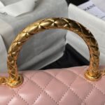 CHANEL 25S CLASSIC COCO HANDLE BAG 23 CM IN LIGHT PINK LAMBSKIN WITH GOLD HARDWARE - Image 10