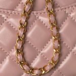 CHANEL 25S CLASSIC COCO HANDLE BAG 23 CM IN LIGHT PINK LAMBSKIN WITH GOLD HARDWARE - Image 14